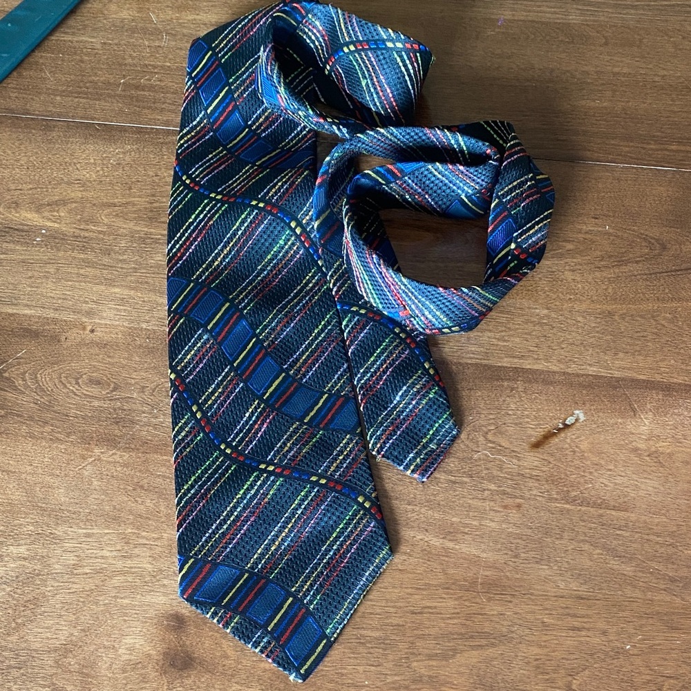 Festival Styling Tie Simon Chang Silk Multicolour Belt Scarf Edgy Street Pride